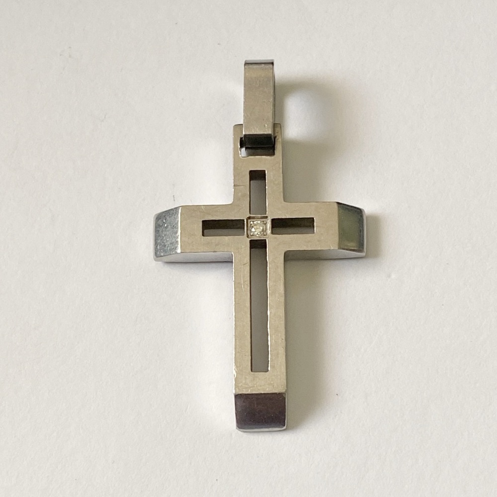 Silver Tone Cross Pendant